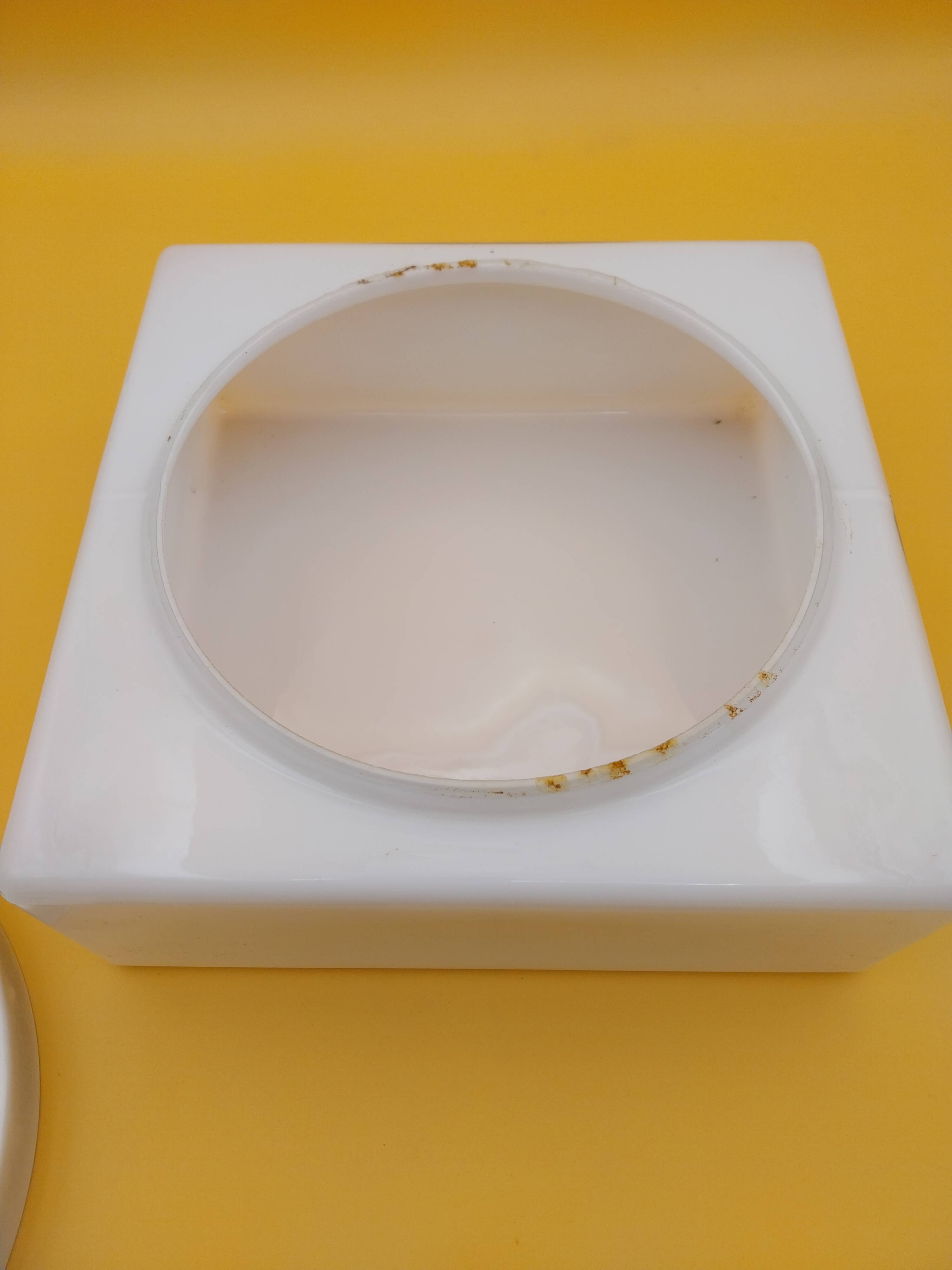 Applique plafonnier Lita opaline carré