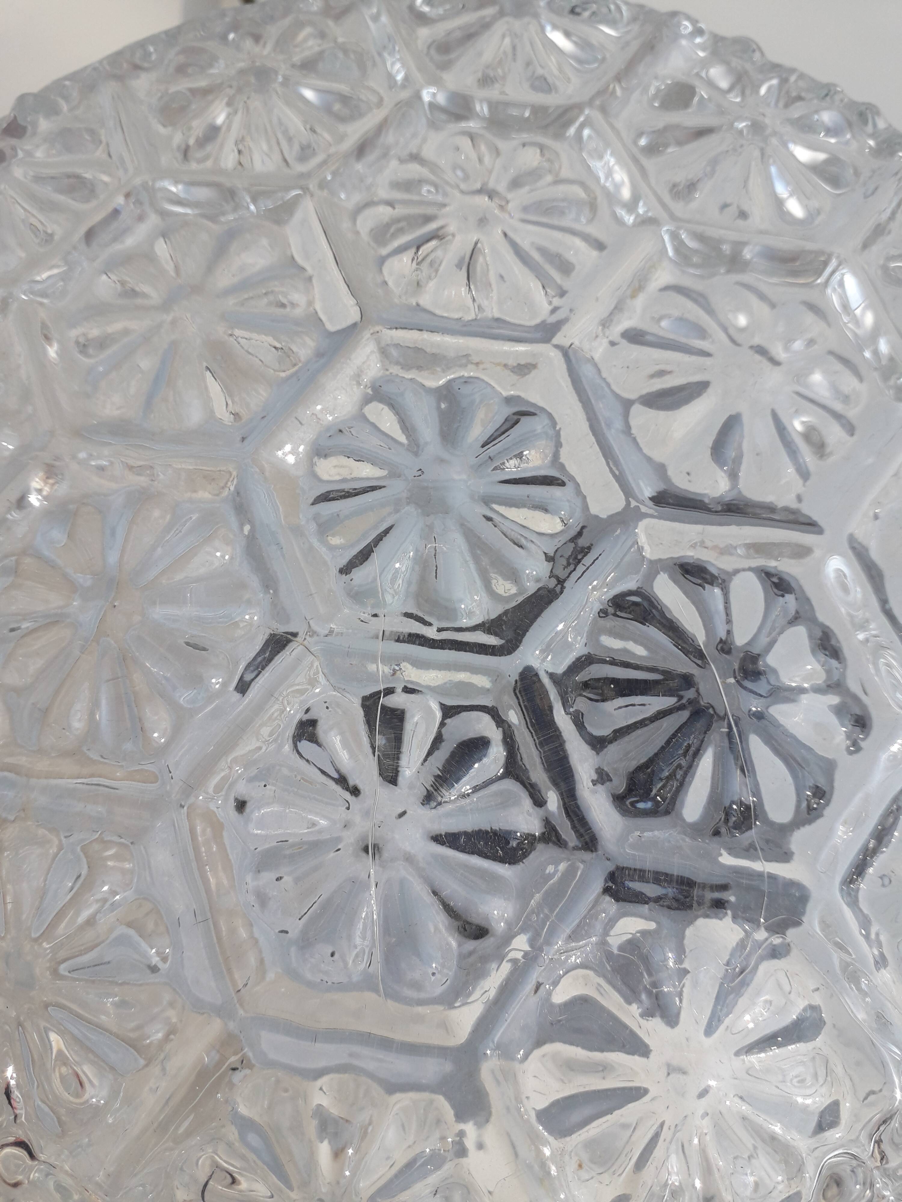 Vintage ceiling lamp glass molded