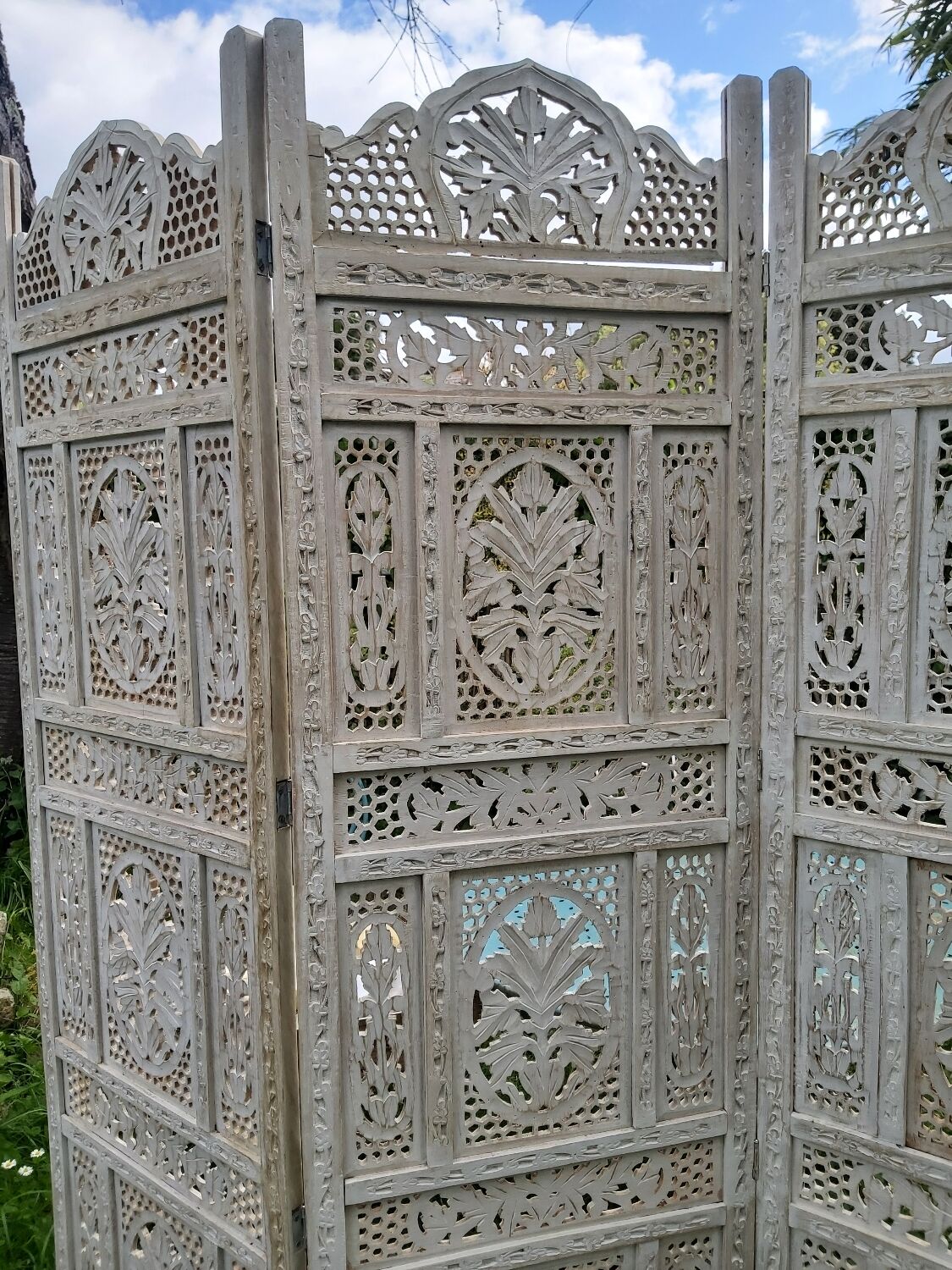 Carved wooden screen