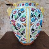 Vase en céramique motif fleurs