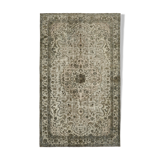 Handwoven overdyed turkish 1970s 163 cm x 265 cm grey carpet