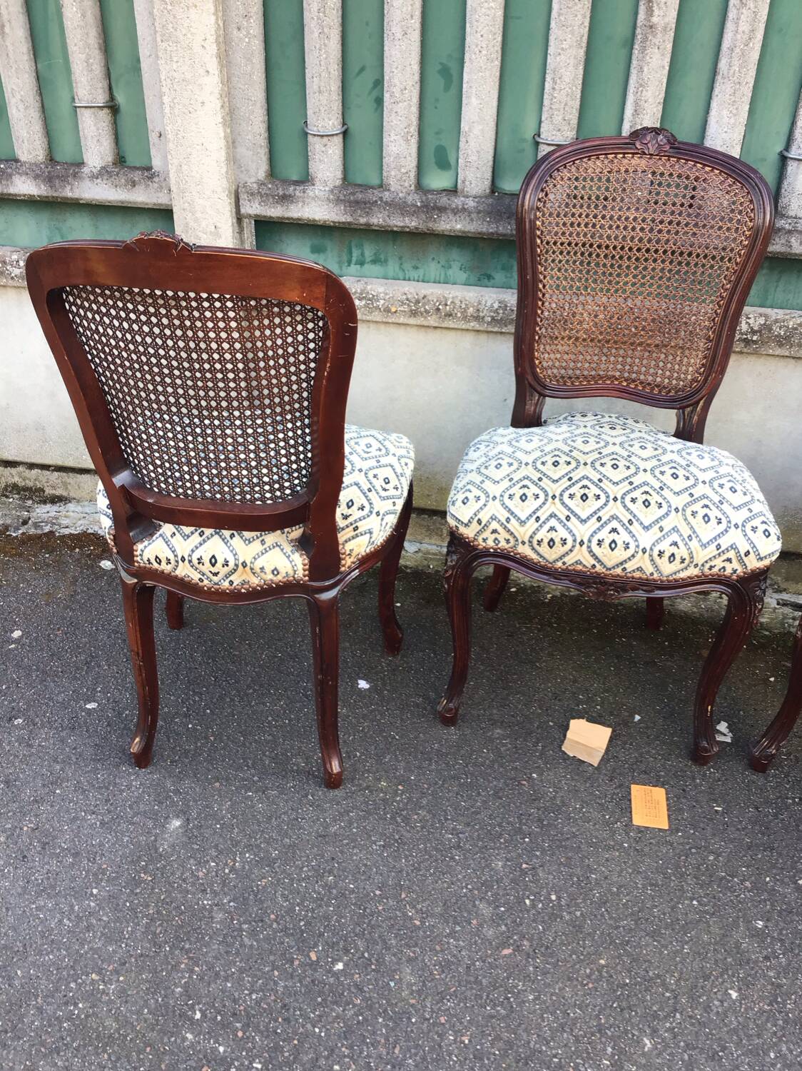 4 Louis XV style chairs with caned backs