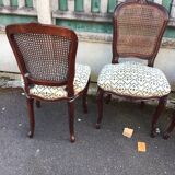 4 Louis XV style chairs with caned backs