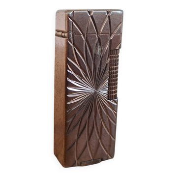 Briquet à gaz vintage Zaima Castaly – Métal doré guilloché (avec boîte