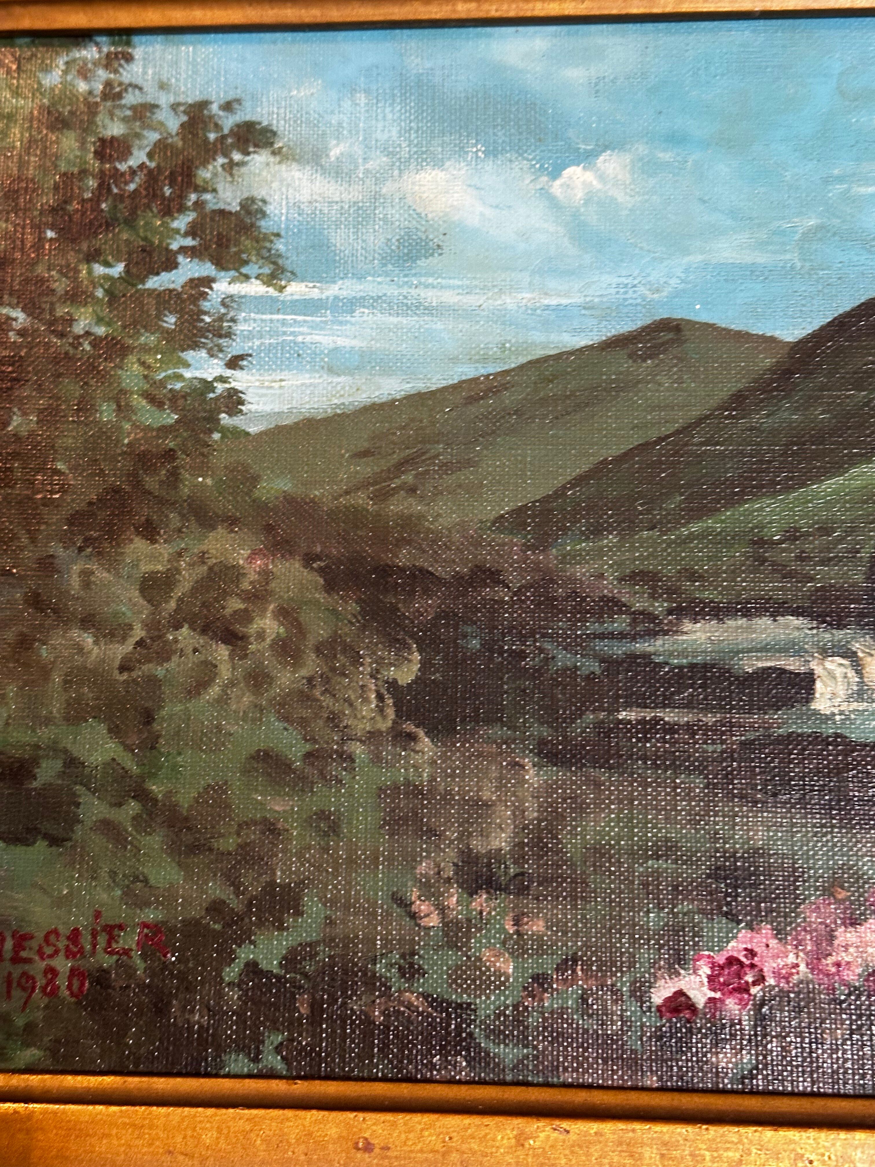 Eugène Mannessier - École de Paris - Paysage Montagne en été - Huile s