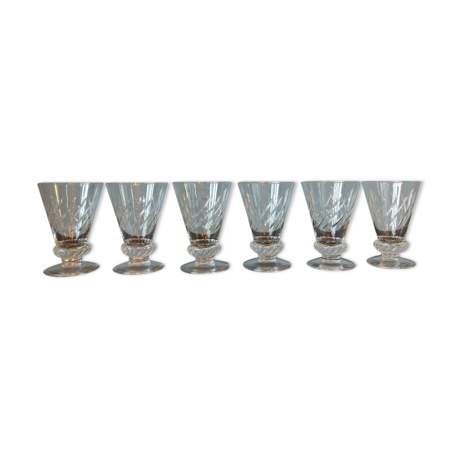 6 St Louis crystal glasses