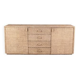 Woven rush sideboard