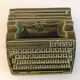 Japy advertising ashtray in olive green / vintage ceramic 50s-60s