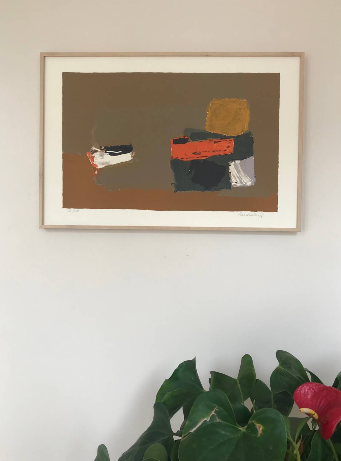 Original lithograph signed and framed by Henri MAUDUIT, 1917-2006.