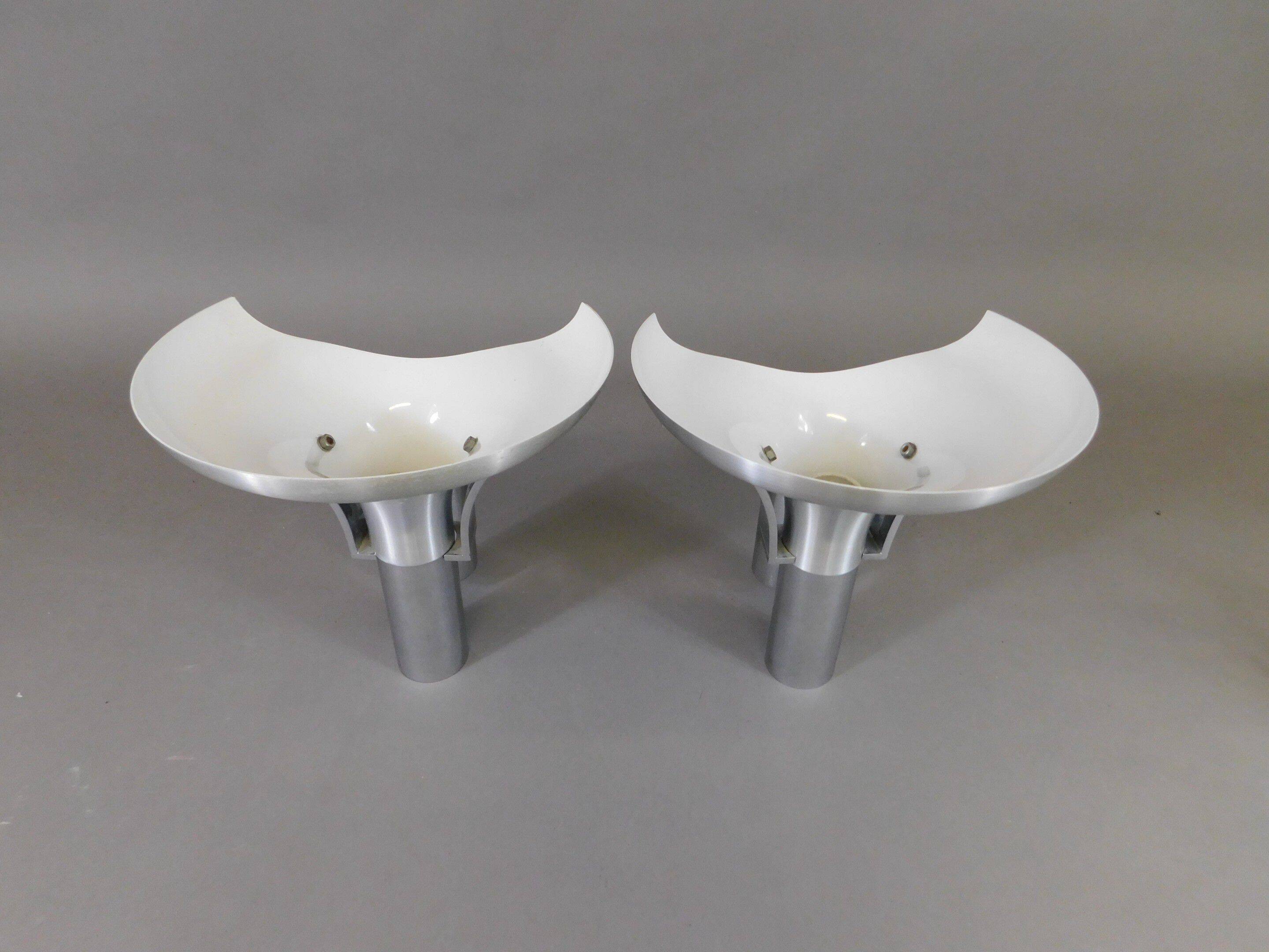 Pair of vintage chrome wall lights