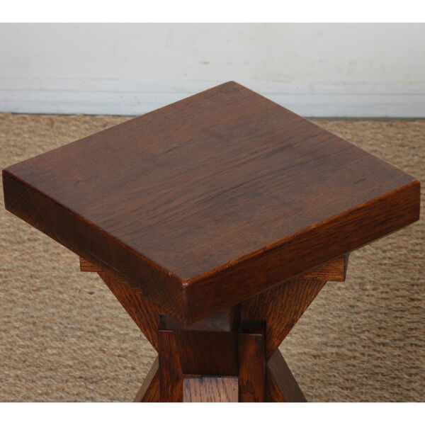 Pair of solid oak stools, French craftsmanship, 1960.