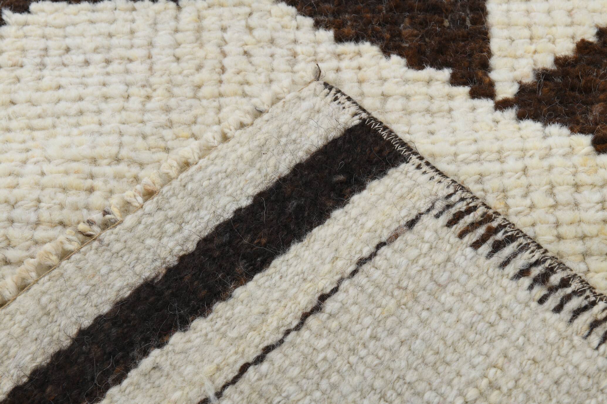 3x12 Rug For Hallway Brown Beige Turkish Runner Rug, 92x364Cm SK 18273