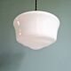 Suspension Art Déco en opaline blanche, années 1920-30