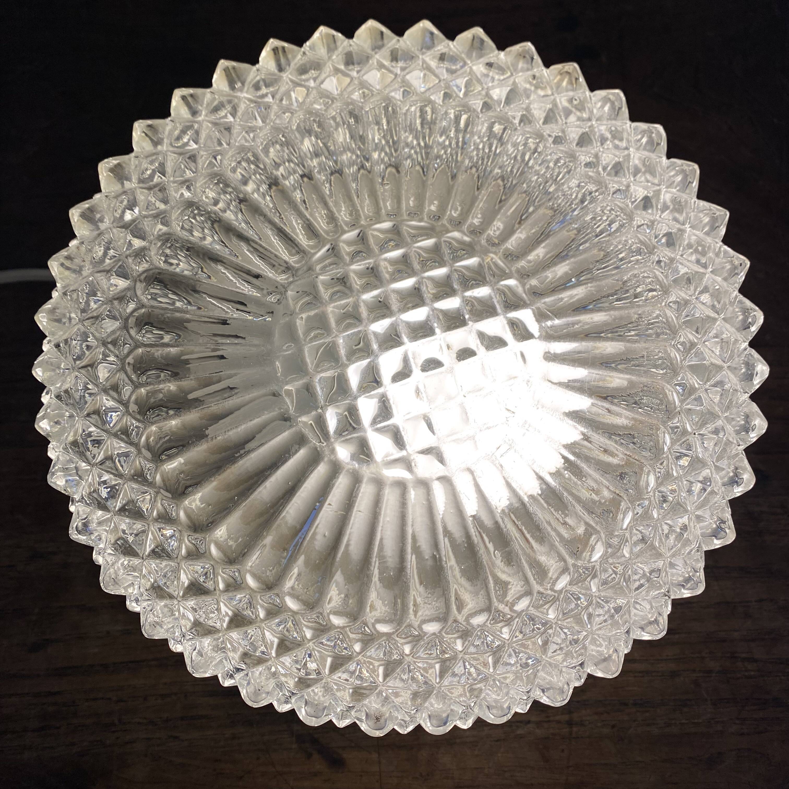 Vintage round molded glass ceiling light