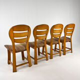 Set of 4 vintage modernist oak dining chairs, 1960s