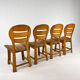 Set of 4 vintage modernist oak dining chairs, 1960s