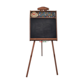 Tableau noir d'école vintage années 1960 avec boulier sur trépieds