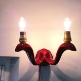 Red Art Deco ceramic wall light