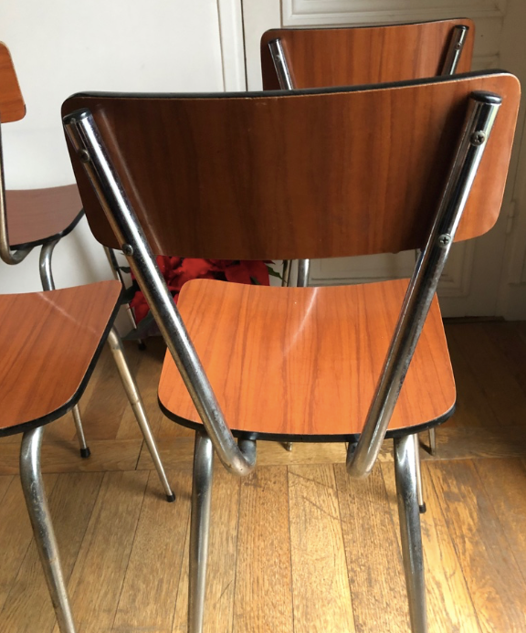 Brown formica chairs