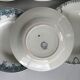 Set of 6 blue ironstone deep plates, antique French earthenware.