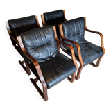 Rare set of 4 vintage design chairs from Finland by Asko.