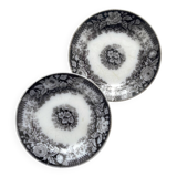 2 “Jardinière” ironstone dessert plates U&C Sarreguemines
