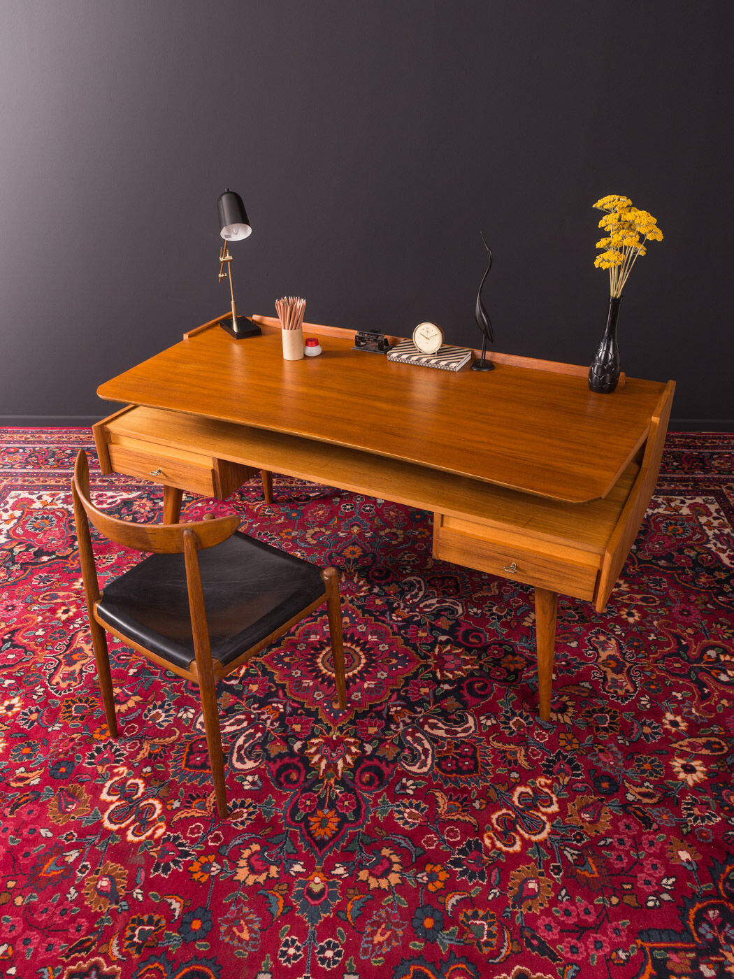 Walnut desk by WK Möbel from the 1950s