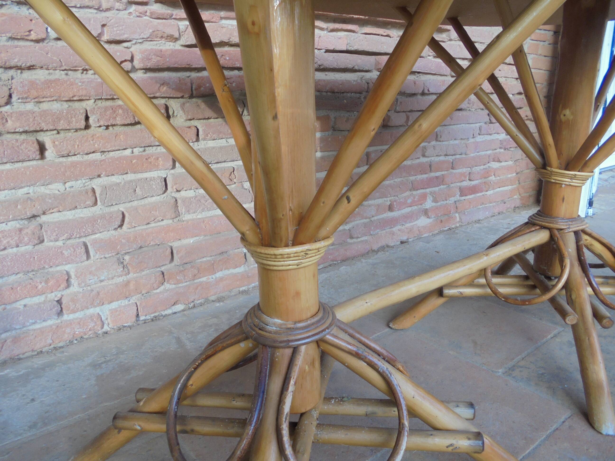 table rotin et chataignier tressé