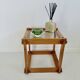 Scandinavian bedside table or side table in pine and smoked glass, 1980