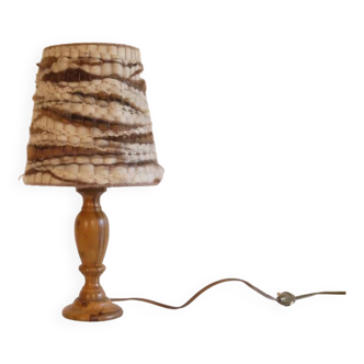 Vintage olive wood lamp 1960