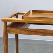 Mid Century Walnut Serving Cart, Czechoslovakia, 1970s