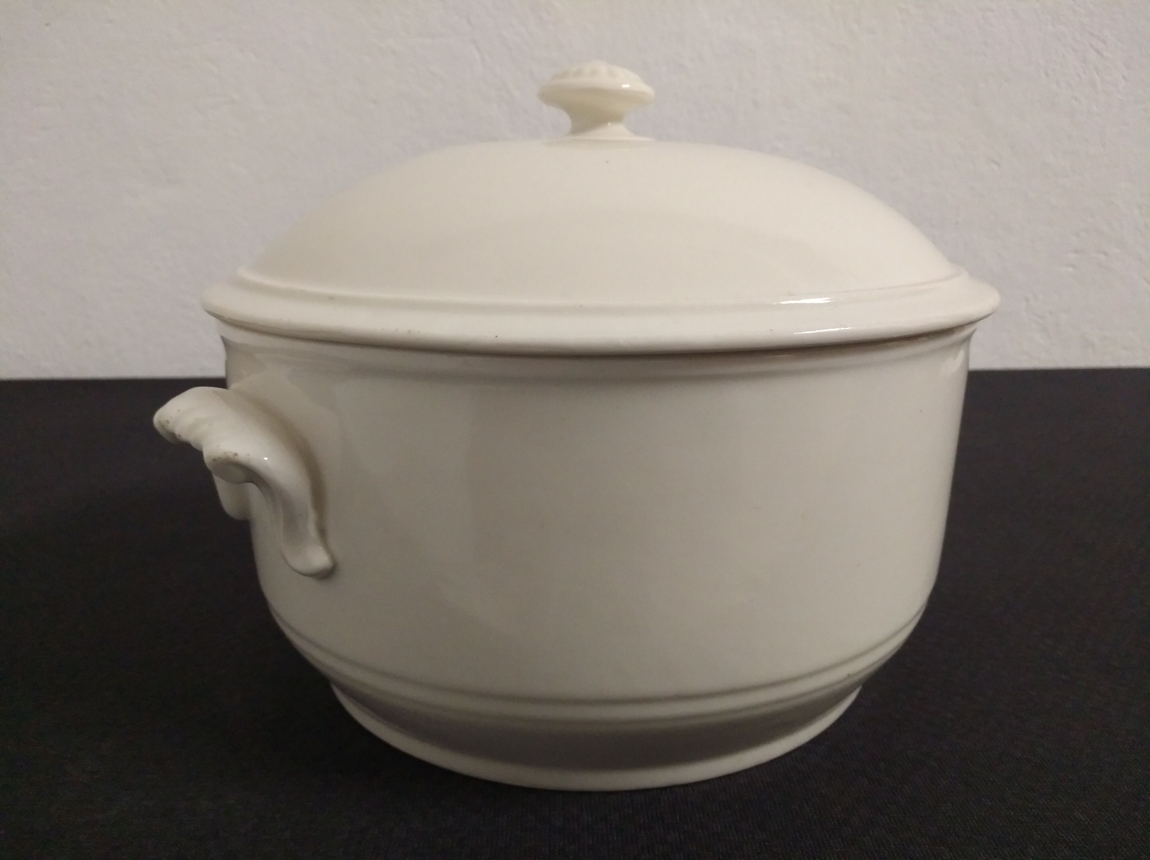 White earthenware soup
