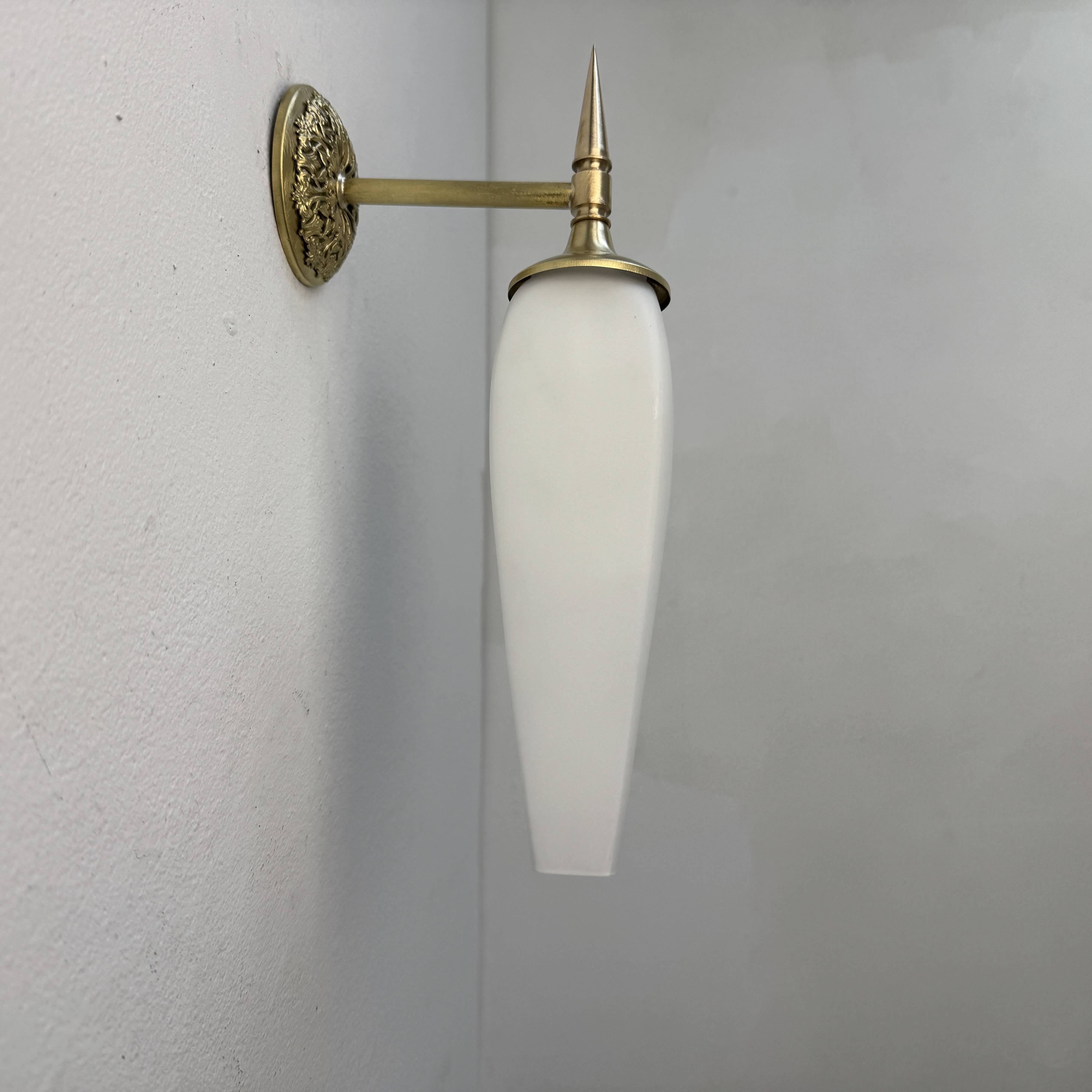 Pair of old vintage opaline wall lights