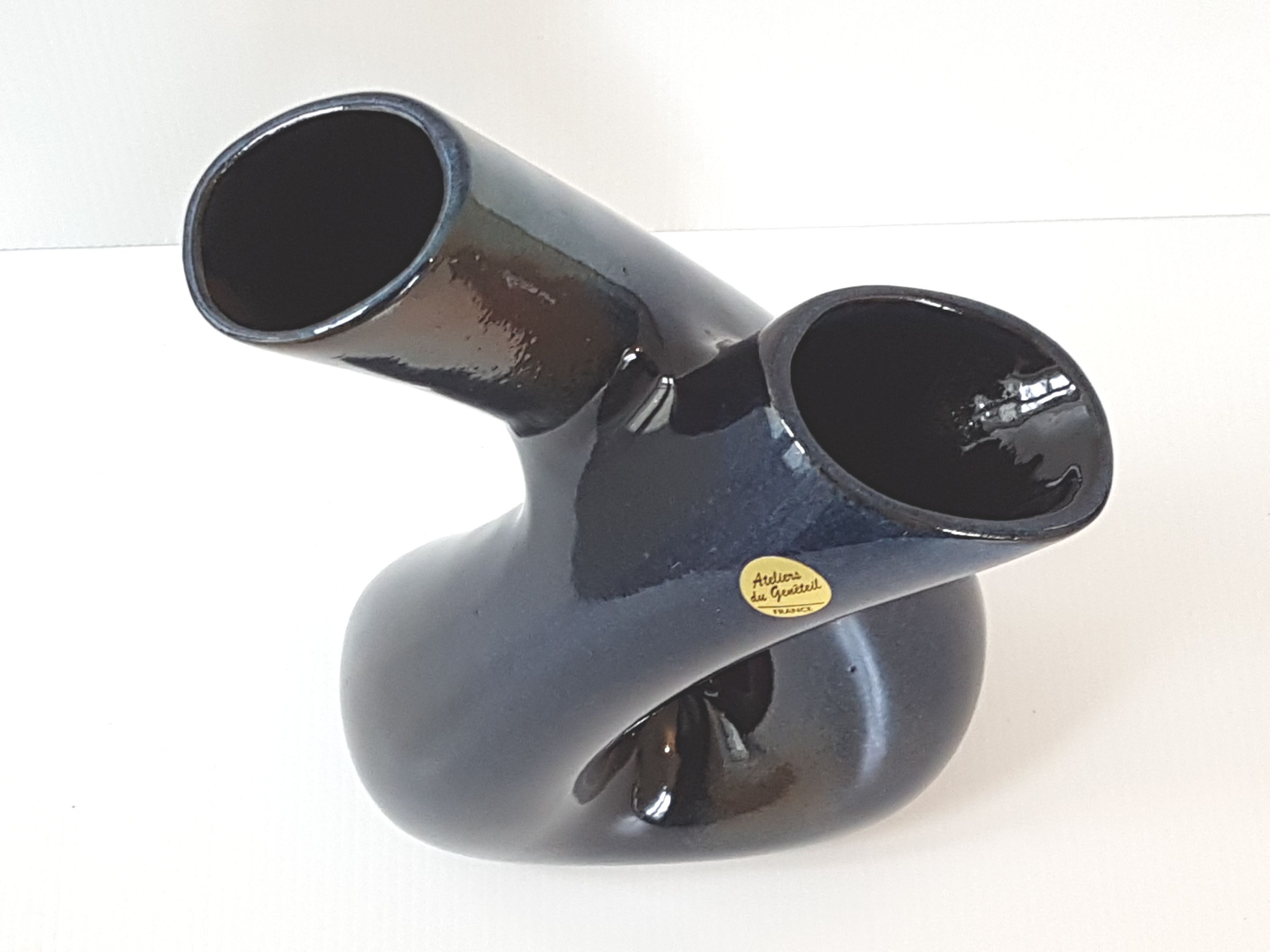 Ceramic vase Atelier du Genêteil 1970 vintage