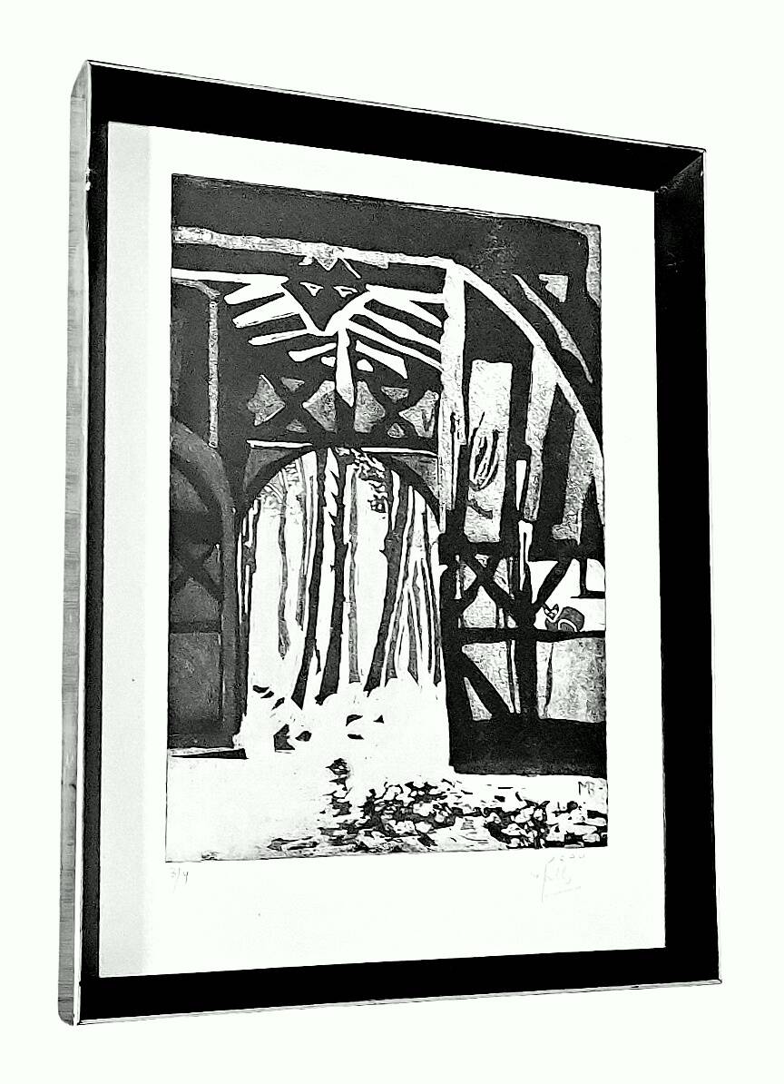 Maltz (mb) painting – engraving no. 3/4 – architectural expressionism – 1994