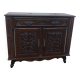 Antique solid wood sideboard with drawers and two doors