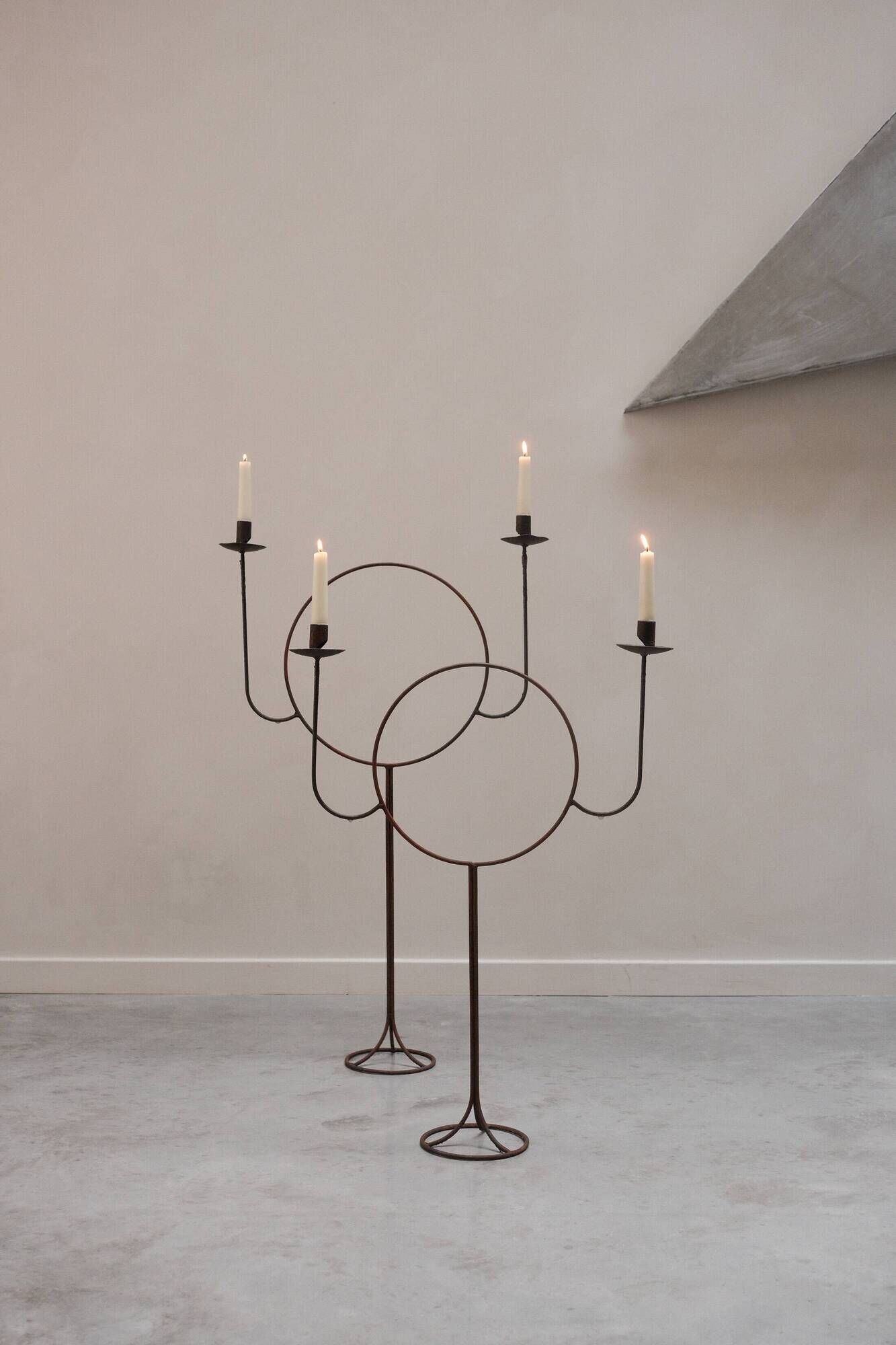 Pair of floor candlesticks