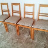 Suite de 4 chaises chêne années 50