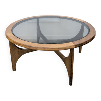 Stateroom teak and glass coffee table