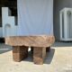 Asian solid wood quadripod brutalist coffee table H30 L81 l42