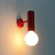 Mid-century minimalist red wall lamp, set of 2.