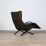 P40 Lounge Chair By Osvaldo Borsani For Tecno In Original Leather, Italy 1960s