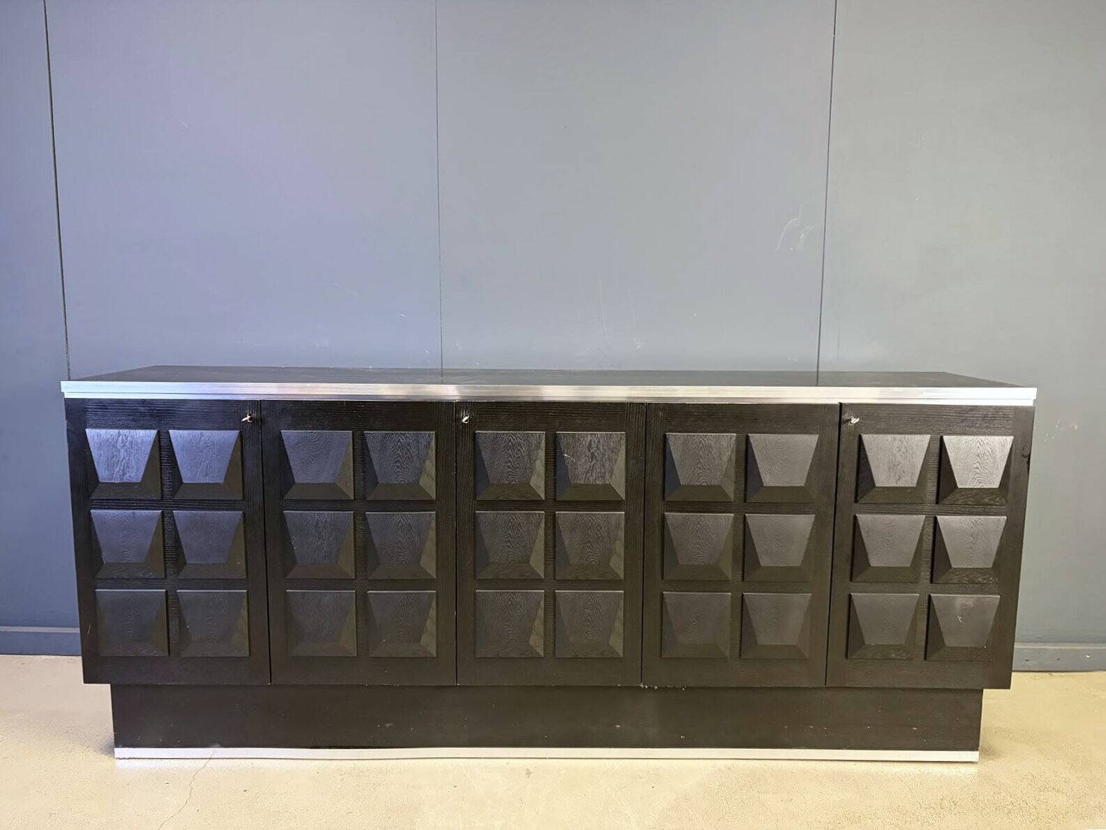 Vintage brutalist credenza, 1970s