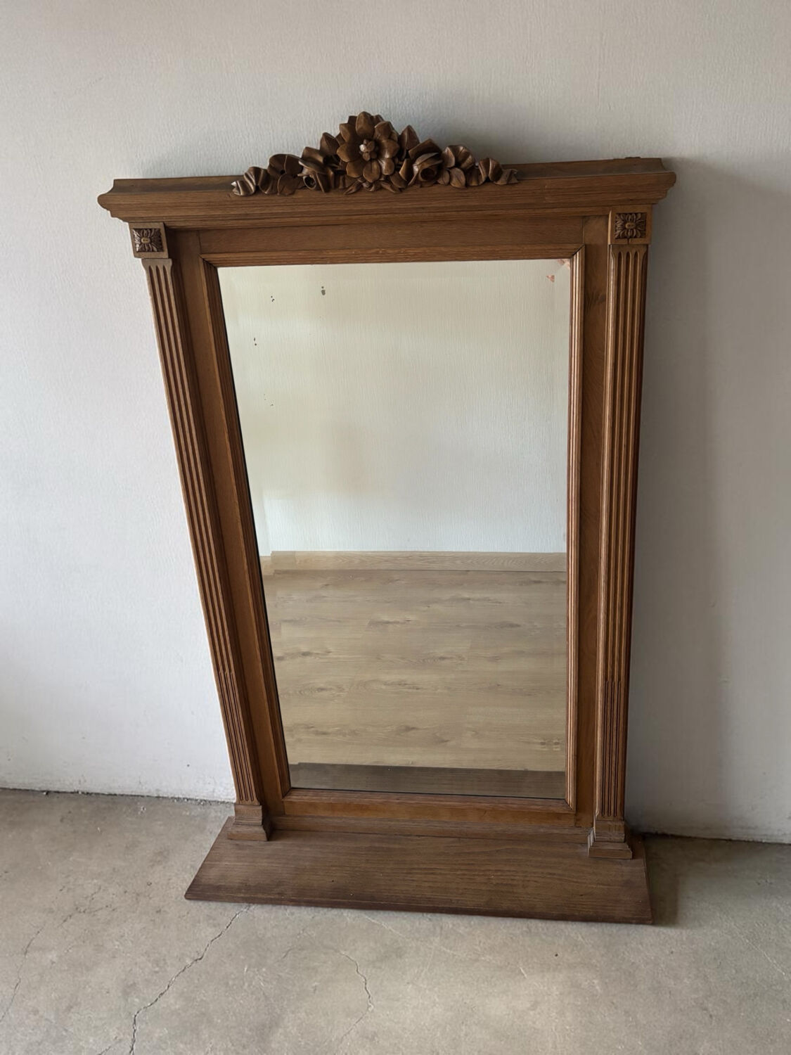 Miroir trumeau ancien en chêne