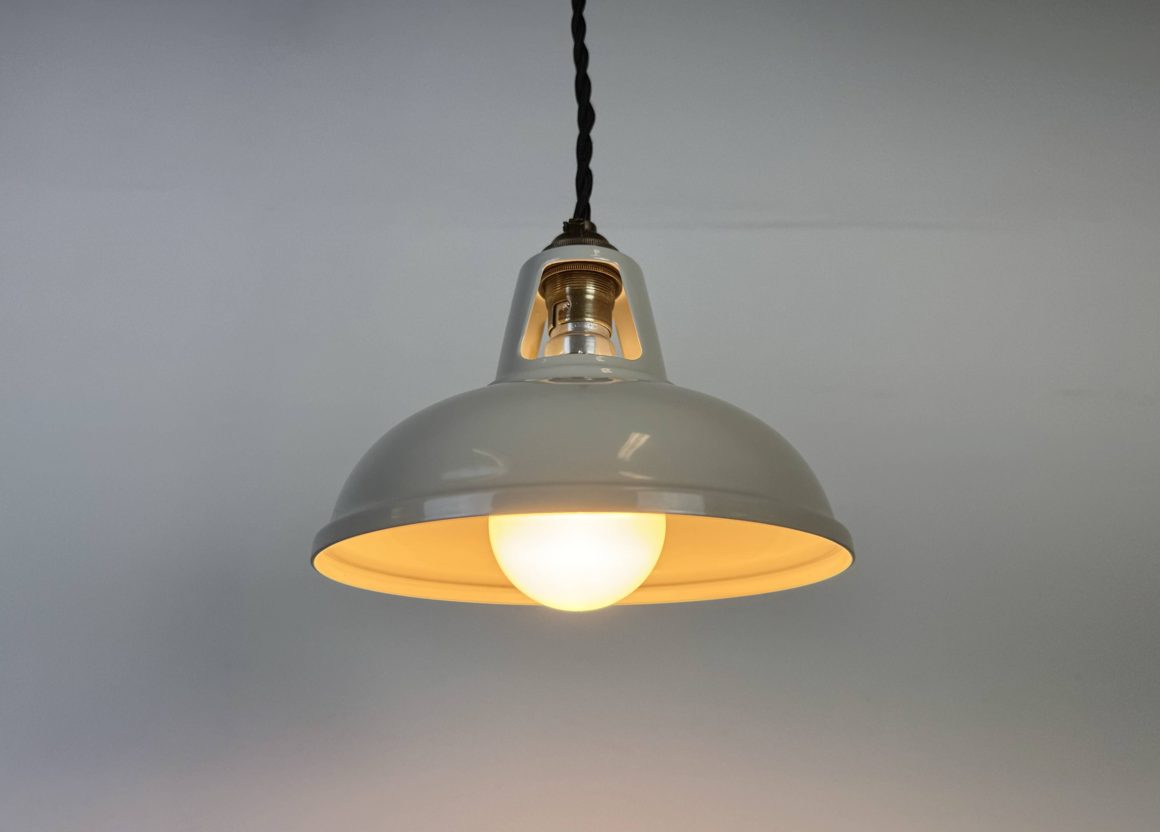 Vintage Industrial Beige Painted Ceiling Lamp, 2000s