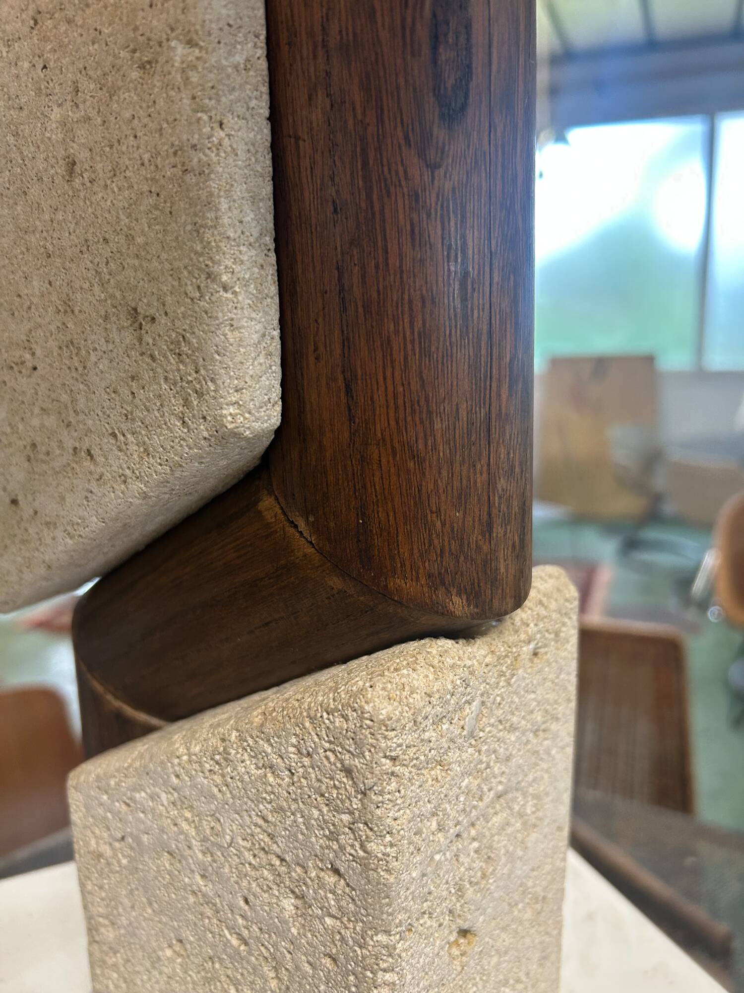 Albert Tormos lamp stone and wood 60-70