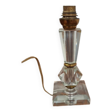Pied de lampe en verre taillée années 40