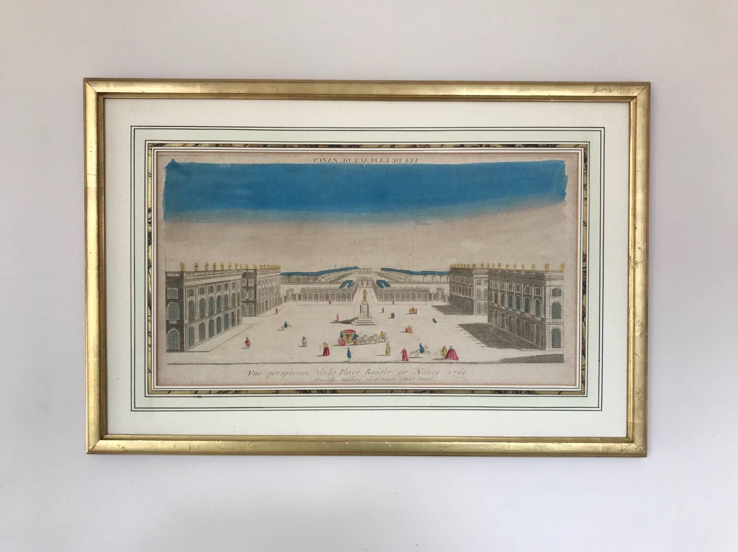 Gravure figurant la Place Stanislas/Nancy,1760