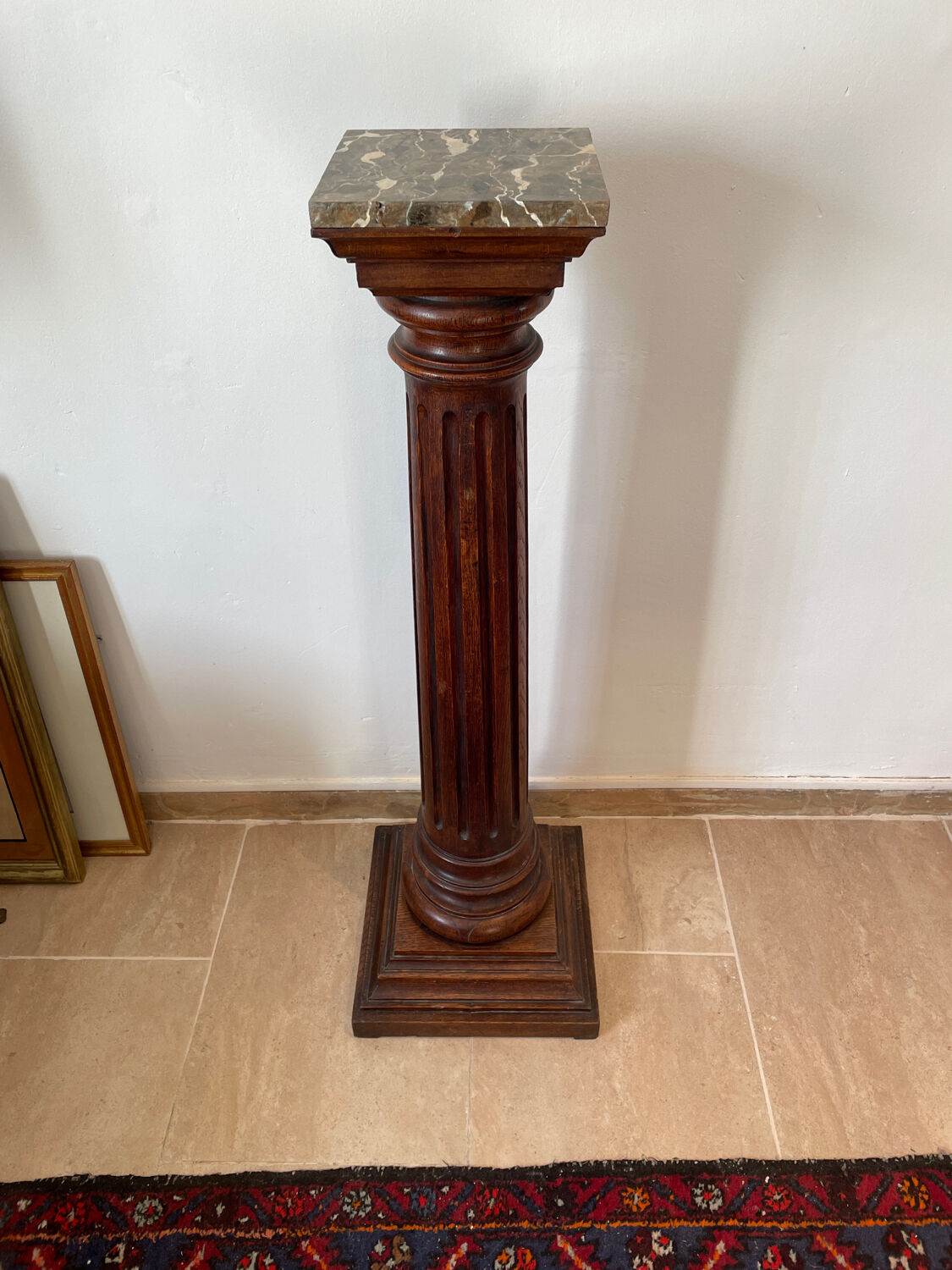 Sellette colonne xixeme en bois
