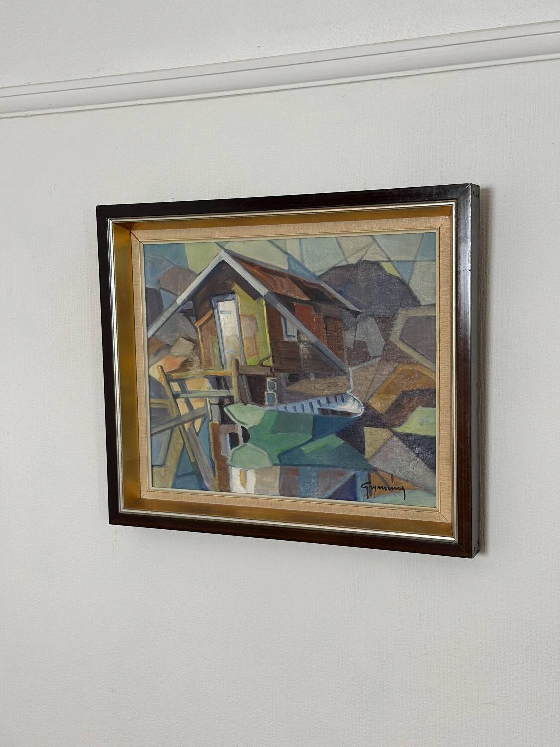 Swedish Oil on Canvas – “Lakeside Hut” by EVERT GRYNNING